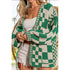 'Celandine' Checkered Drop Shoulder Cardigan - Celes Fashion